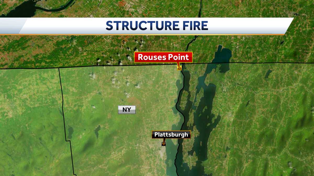 Crews battle fire in Rouses Point