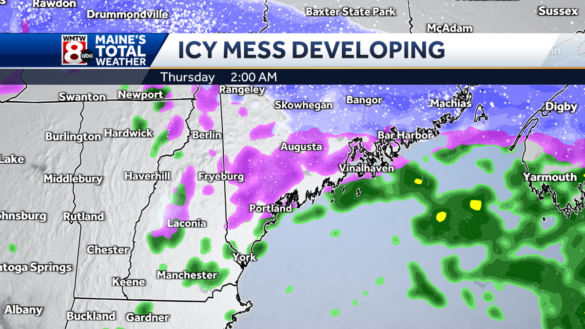 Wintry mix of sleet and ice returns to Maine later this week