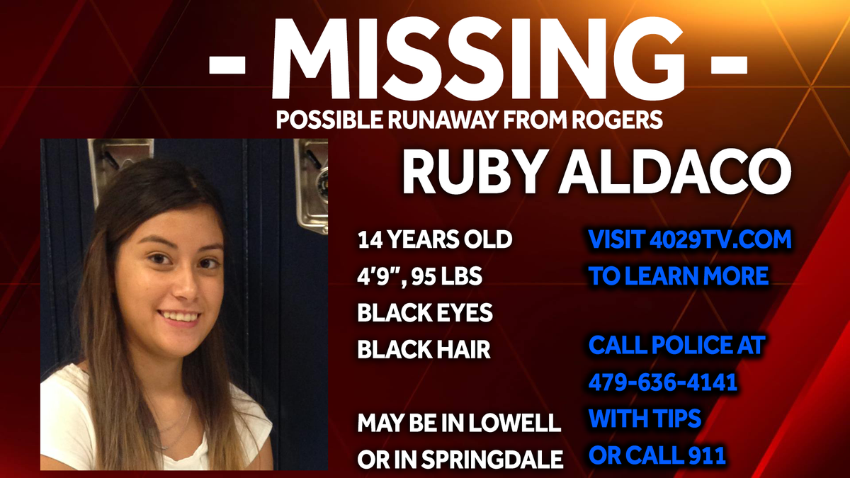 Rogers Police Say 14 Year Old Missing Girl Has Been Found