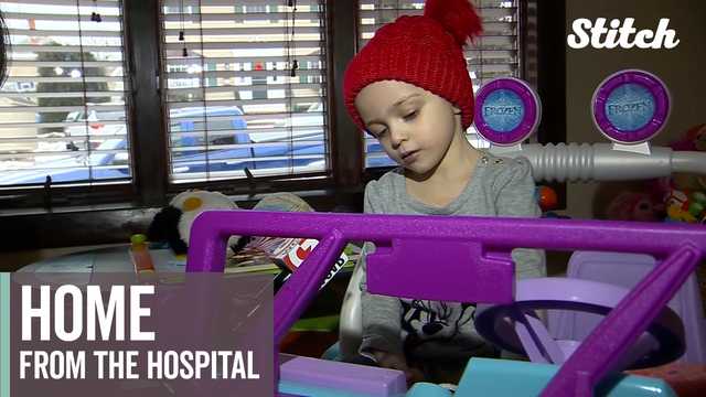 Little girl receives so many get-well cards that they take over her parents’ garage. 