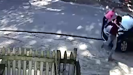 VIDEO: Driver plows car into woman walking with her ex-boyfriend ...