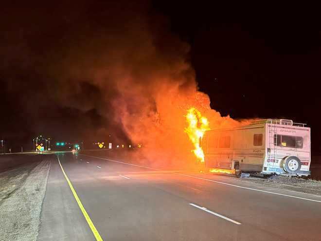 RV goes up in flames in Ozaukee County