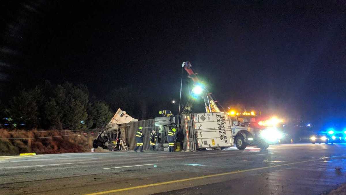 I85 South in Greensboro reopens after overturned tractortrailer