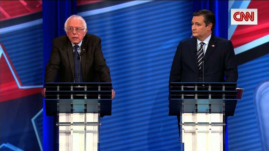 Ted Cruz and Bernie Sanders -- two senators with diametrically opposed views of government's role in health care -- are faced off at a CNN town hall debate over the future of Obamacare.