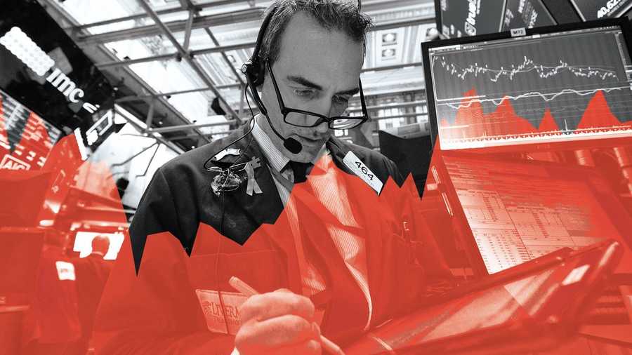 A combination of weak economic reports, more nitpicking of the Federal Reserve by President Trump and troubling corporate news from 3 Dow components led the markets lower again Monday.