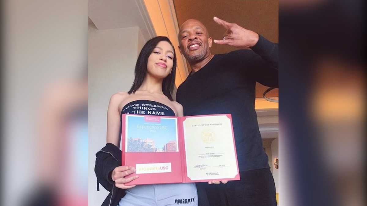 Rapper Dr. Dre celebrates his daughter getting into USC 'on her own'