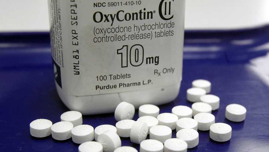 A file photo shows OxyContin pills at a pharmacy in Vermont.