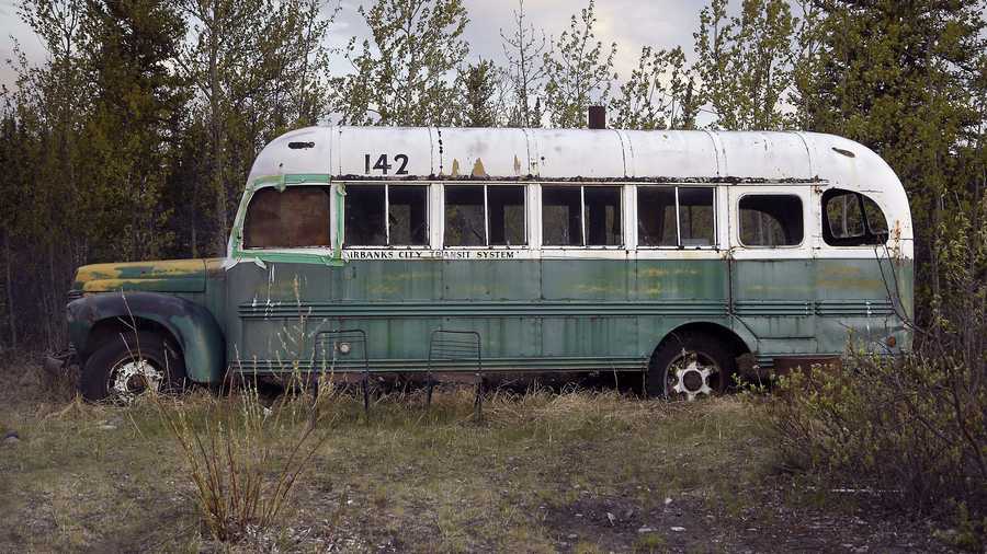 "Into the Wild" tells the story of Chris McCandless, who died in this bus while attempting to live off the Alaskan land in 1992.
