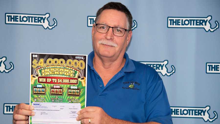 Rolf Rhodes celebrates his second big pay day, courtesy of the Massachusetts State Lottery.