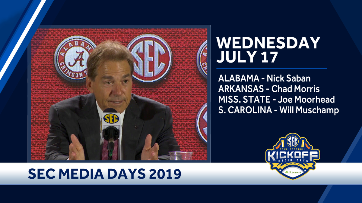 SEC Media Days 2019 Coaches, players speaking schedule