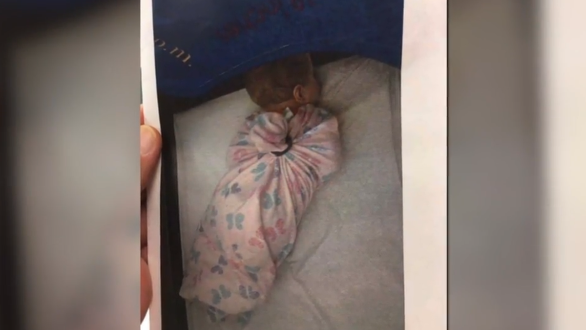 child tied up Day care under investigation after photos show babies bound in sleep sacks  with hair ties