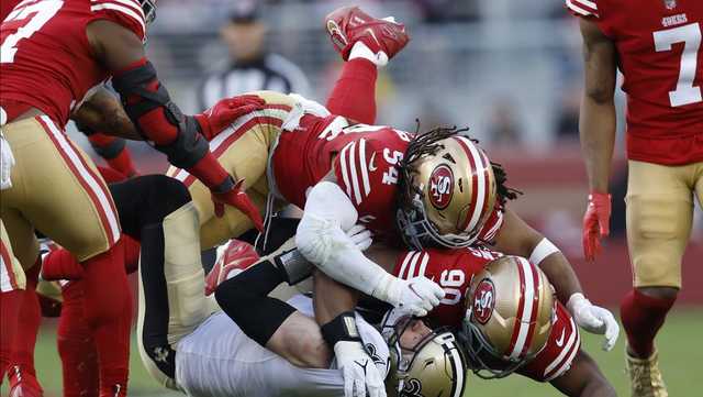 49ers top Saints 13-0, first to blank New Orleans since 2001