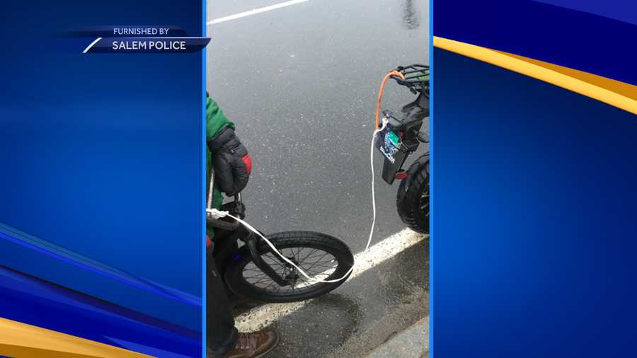 Salem teens stopped for pulling bike with scooter