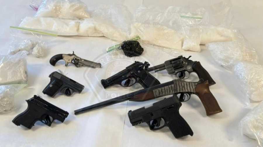 California law officials seize several pounds of drugs, guns in bust