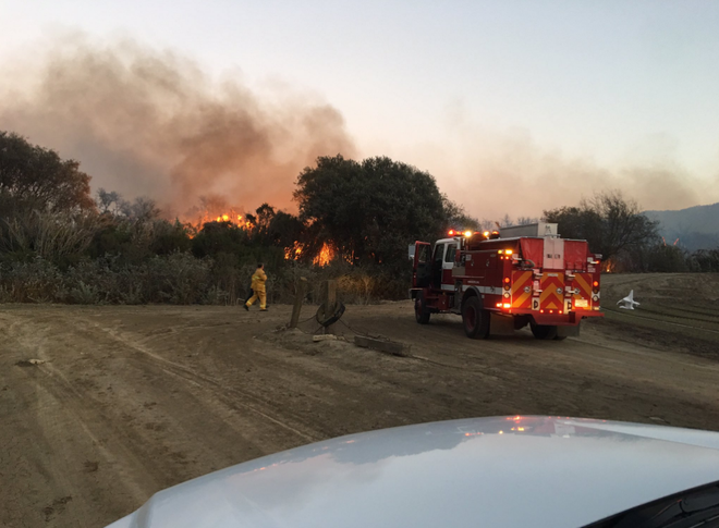 Fire in Salinas River