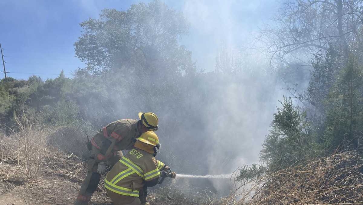 Brush fire in Aztec near Hartman Park