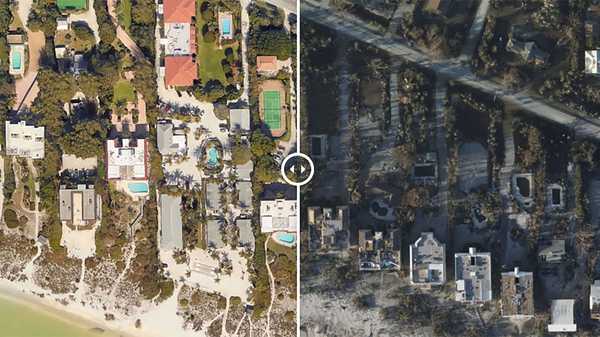 Many beach cottages that lined the shores of Sanibel Island were wiped away by Hurricane Ian's storm surge, new aerial imagery from NOAA shows.