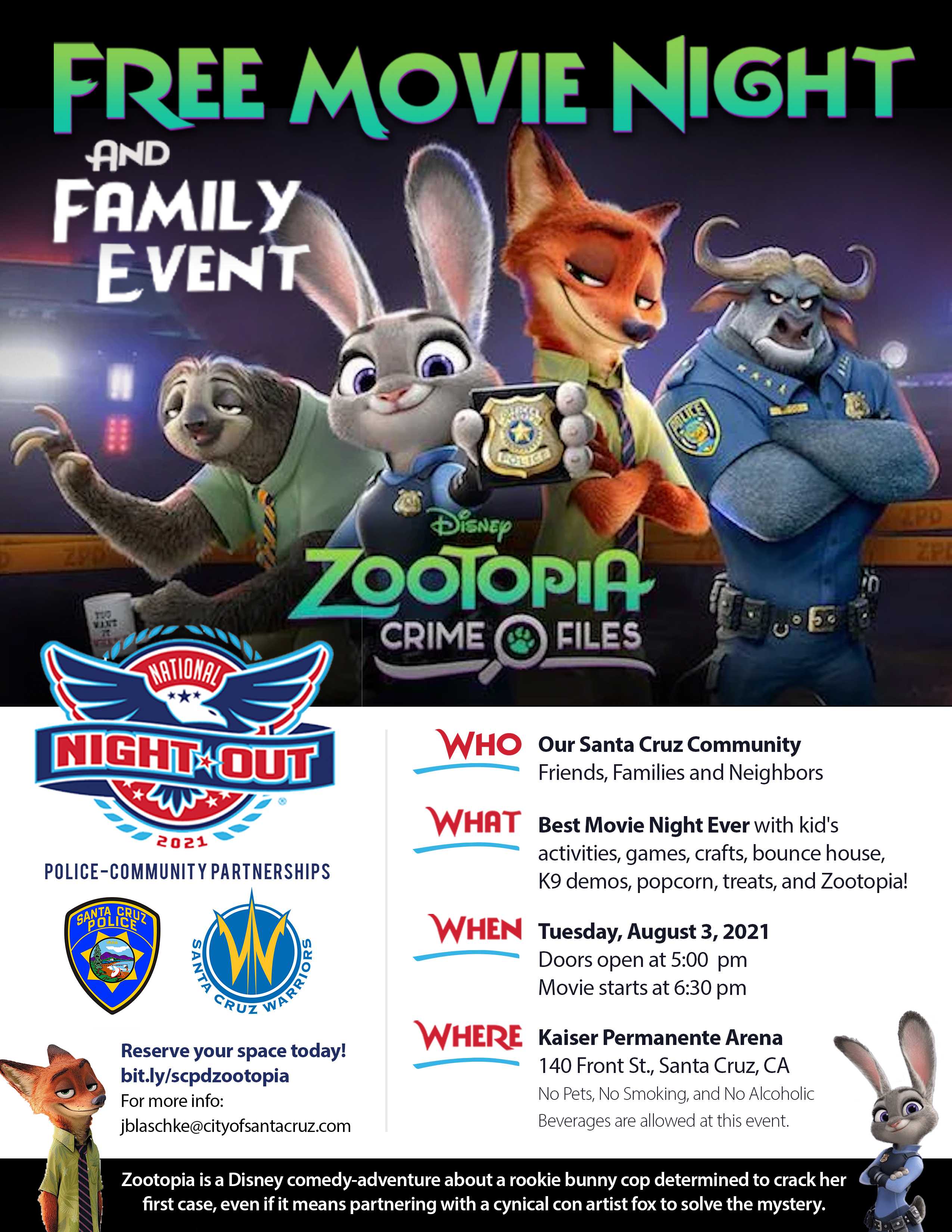 Santa Cruz police Santa Cruz Warriors holds community movie night