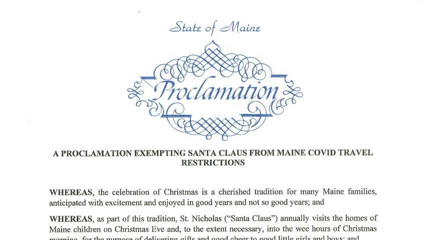 Gov. Mills clears Santa to deliver toys in Maine