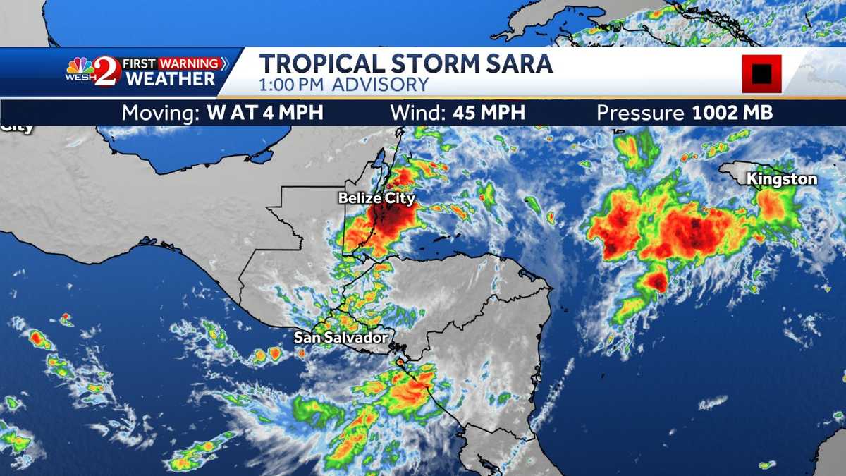 Tropical Storm Sara Projected path, spaghetti models, more