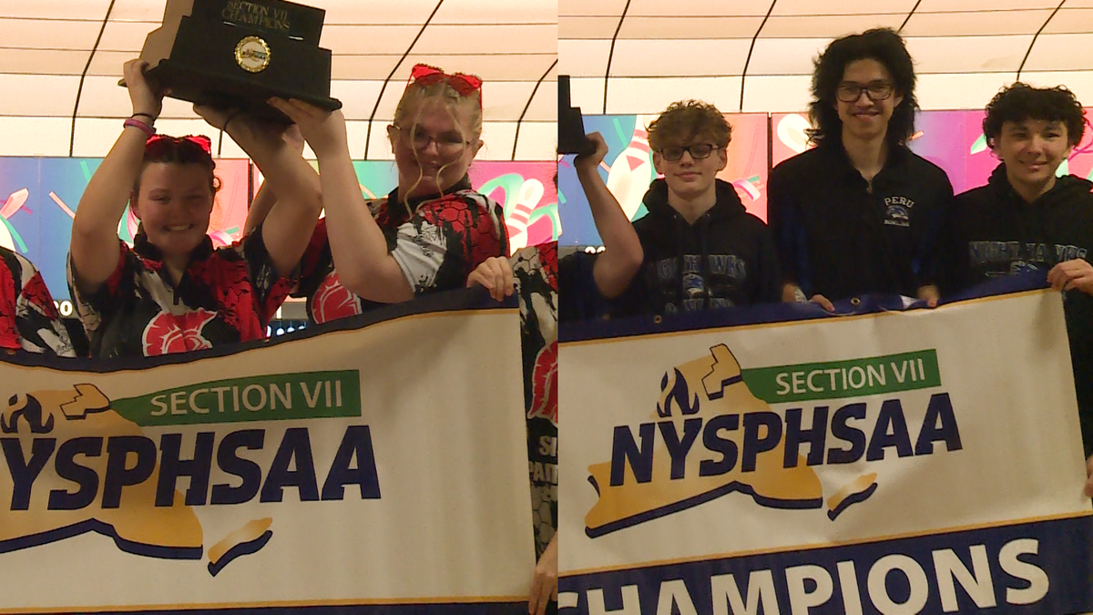 Saranac High School girls' bowling and Peru High School boys' bowling complete sectional threepeats