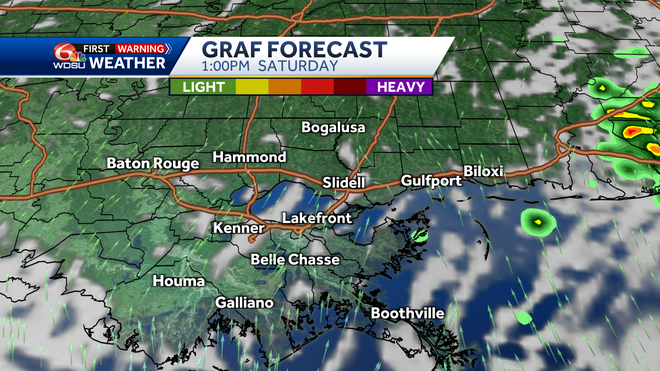New Orleans forecast high temps rain chances severe weather