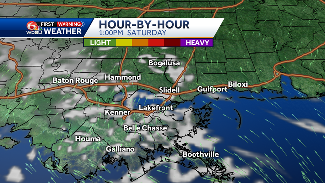 New Orleans Easter Sunday weather forecast high low rain chances