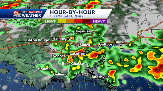 New Orleans weather forecast rain chances high temps rain amounts