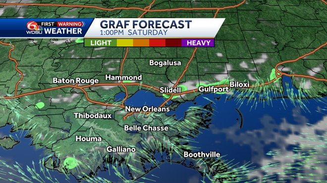 New Orleans weather forecast rain chance fog high temp flood risk