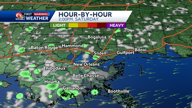 New Orleans weather forecast high temp chance of rain Fathers Day