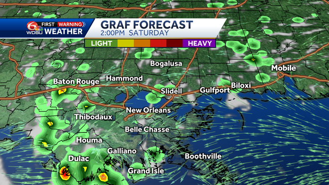 New Orleans weather forecast 4th of July weekend rain chances
