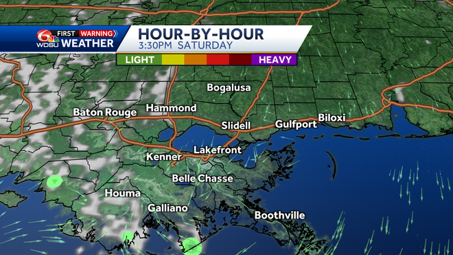 New Orleans weather forecast weekend humidity rain chances