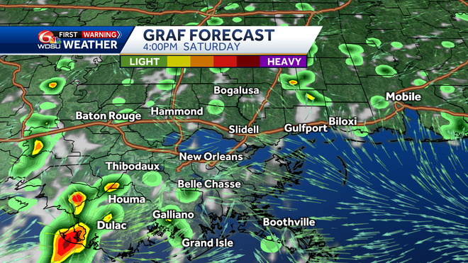 New Orleans weather forecast 4th of July weekend rain chances