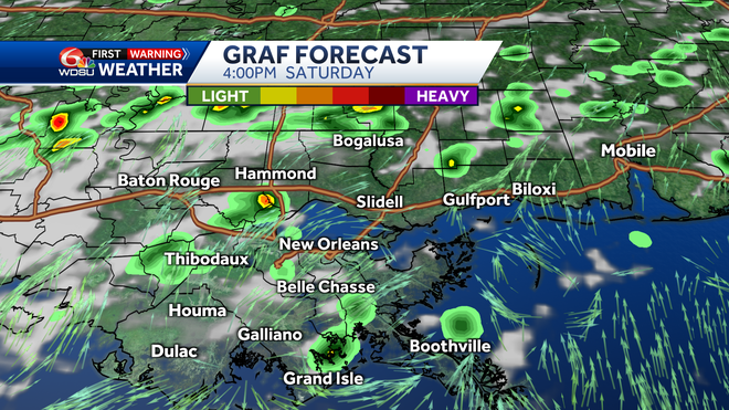New Orleans weekend weather forecast UFC high temps rain chances