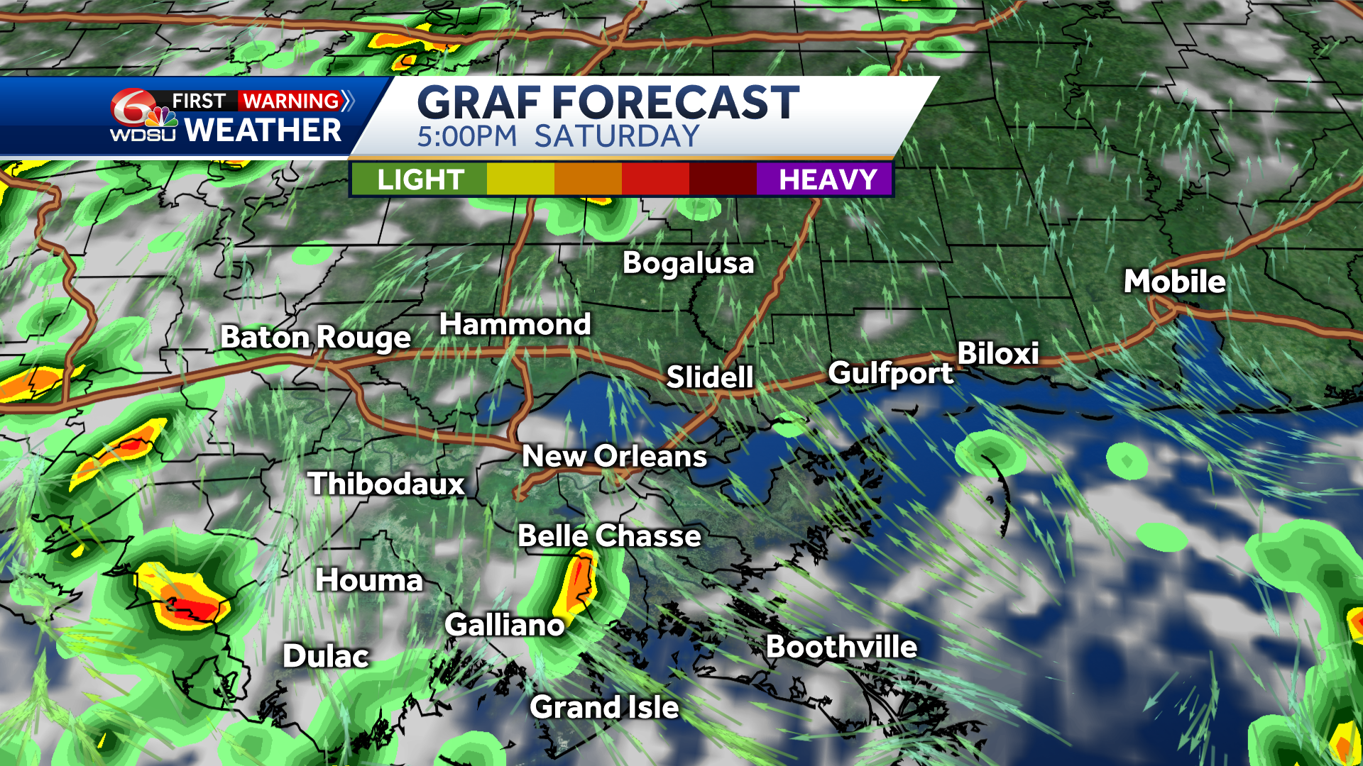 New Orleans weather forecast high temp rain chances Gulf forecast - WDSU