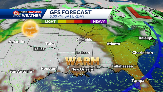 New Orleans forecast rain chances high temp low temp