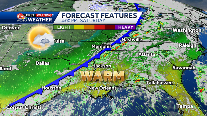 New Orleans forecast morning fog rain chances severe storms