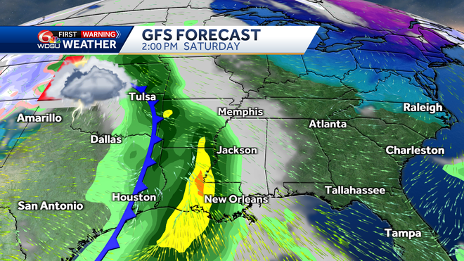New Orleans forecast nice week Saturday storms severe weather