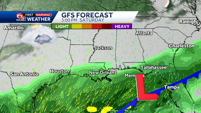 Weather features for Saturday