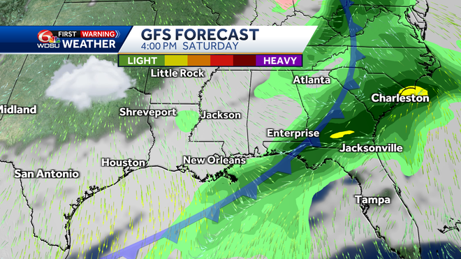 Saturday forecast features