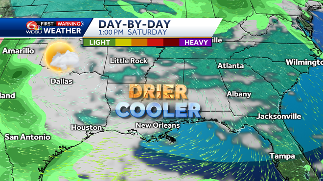 New Orleans Louisiana weather forecast record highs severe storms