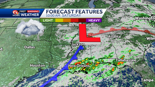 New Orleans weather forecast timing for severe storms flooding