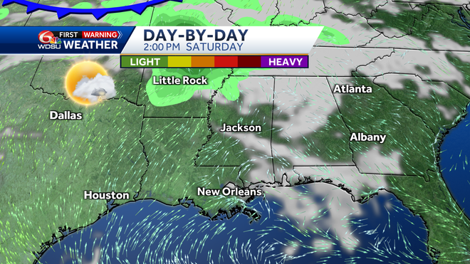 New Orleans weather forecast rain chances timing of storms