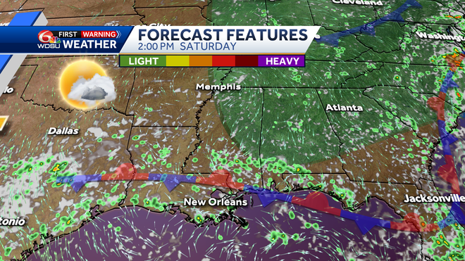 New Orleans weather forecast high temp when will it rain how hot