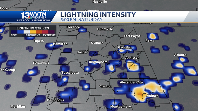 Alabama weather forecast for Birmingham weekend with rain