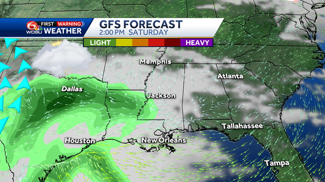 Weather features on Saturday