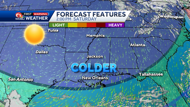 New Orleans weather forecast how cold will it rain on Christmas