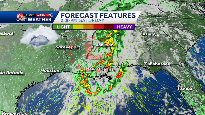 New Orleans weather forecast when rain begins Saturday end chance