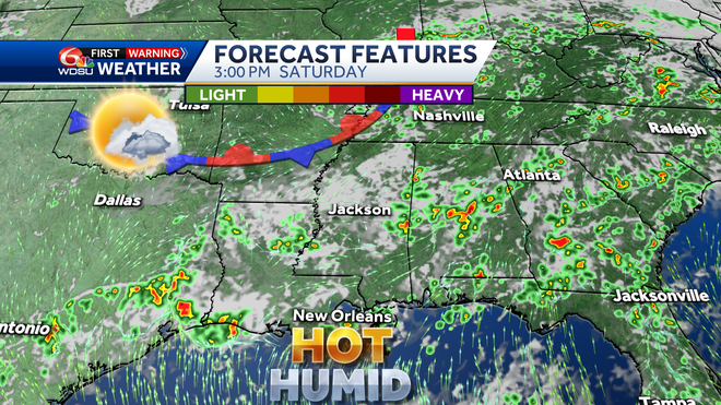 New Orleans weather forecast high temps rain chances hurricane