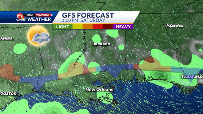New Orleans weather forecast rain chances high temp heat index